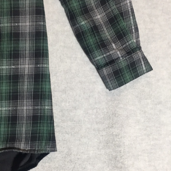 DEMOCRACY Boho Cotton Plaid Front & Sleeves Contrasting Embroidered Velvet Back - Picture 5 of 16